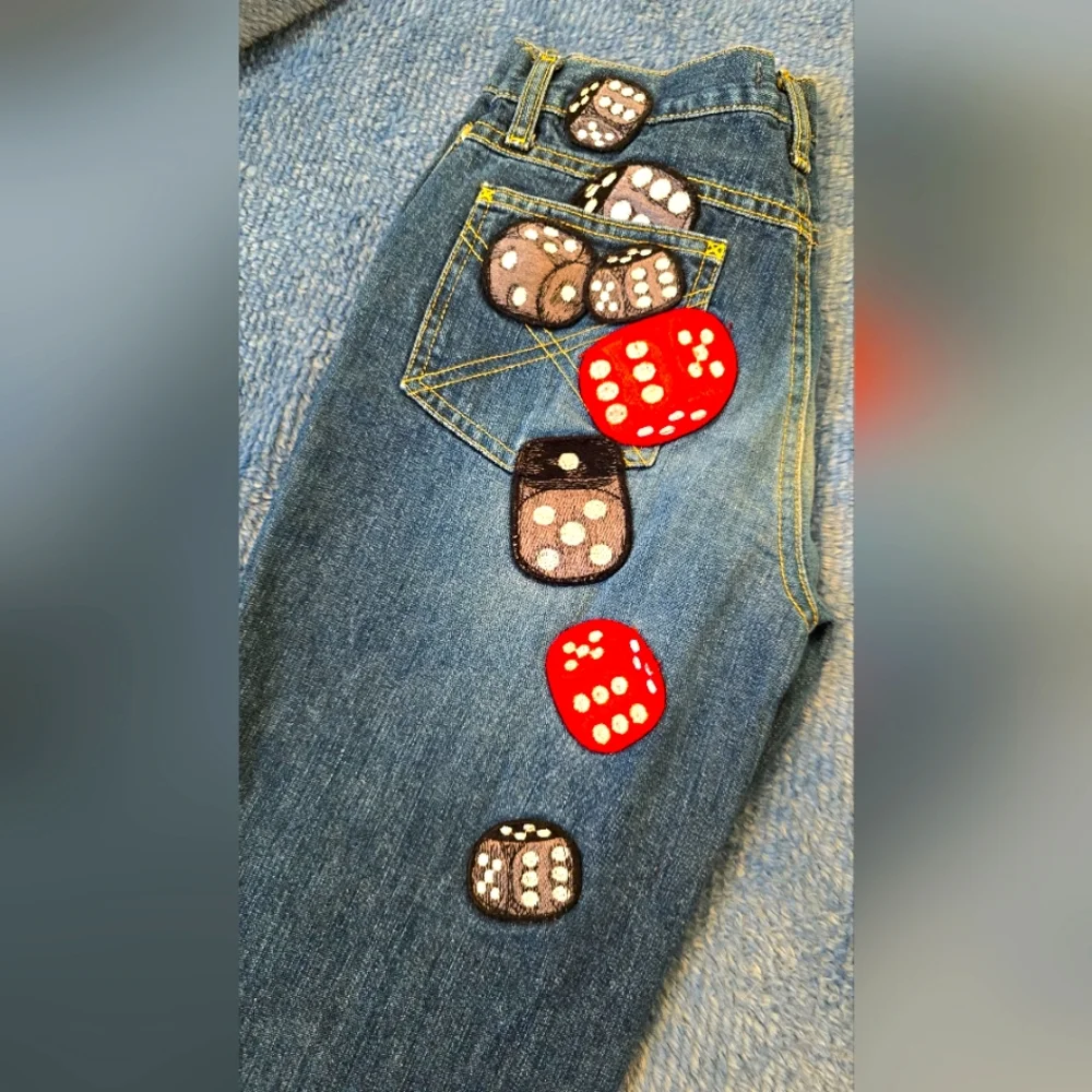 See By Chloe RARE Vintage Flare Jeans Embroidered w/ Dice- NWOT - Picture 1 of 16